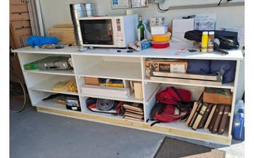 Kast, inpaktafel of Toonbank 2.50 breed wit