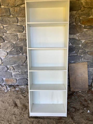 Witte Boekenkast met 5 Planken - Gebruikt