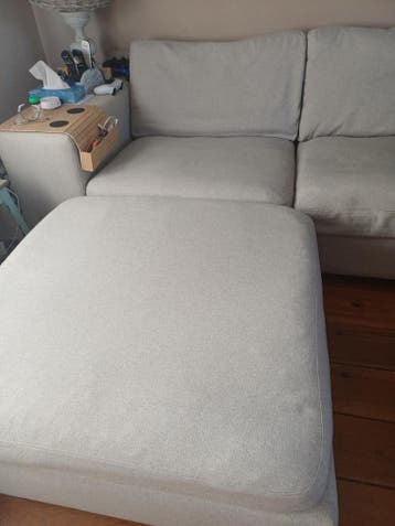 GRATIS:Bank met vierkante hocker met wasbare hoezen