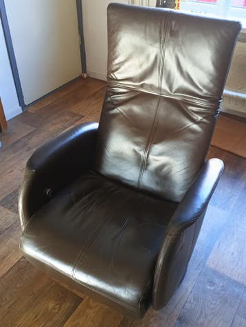 Bruine leren relax fauteuil