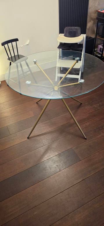 Ronde glazen salontafel - diameter 110 cm