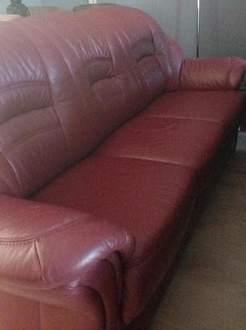 3 zits bank en stoel wijnrood gratis