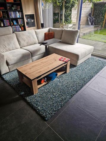 GERESERVEERD Modern Vloerkleed - Groen, Wit, Blauw, Geel