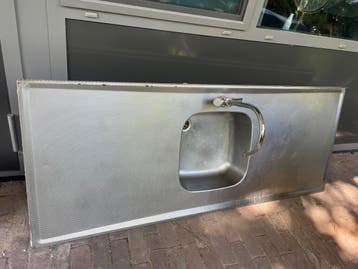 Rvs aanrechtblad 1.50 bij 60 GRATIS
