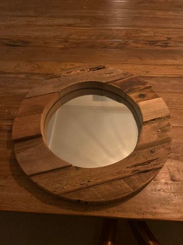 Ronde houten spiegel - 40cm diameter