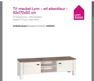 GRATIS: Lynn collectie Leenbakker: TV meubel - Barkast