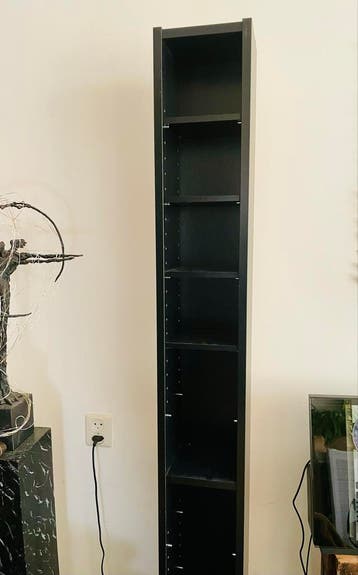 Gratis: Twee smalle zwarte CD kasten - 200x20x17 cm