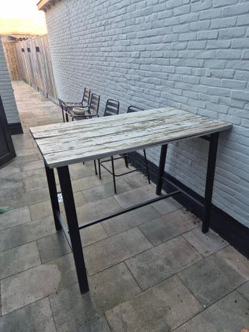 Bartafel met stevig onderstel - opknapper