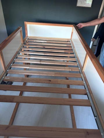 houten hoogslaper met lattenbodem