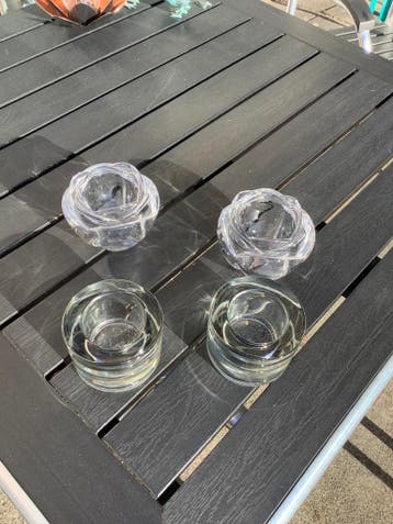 4 glazen waxine lichten