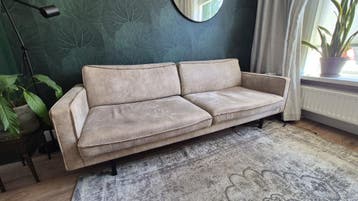 Bank - driezits - faux suede - beige