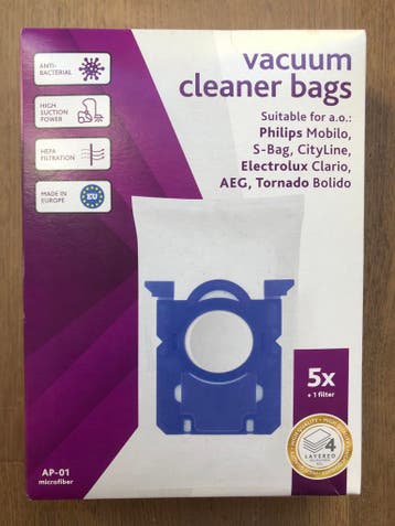 5x Microfiber Stofzuigerzakken + 1 filter - Universeel