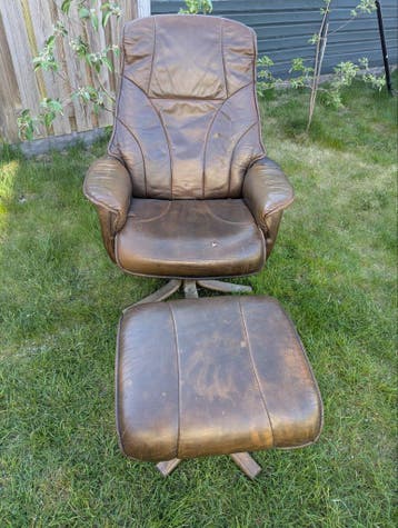 Relaxfauteuil met hocker, draaibaar