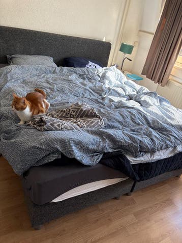 2 pers bed gratis, ivm verhuizing matrassen moeten vervangen