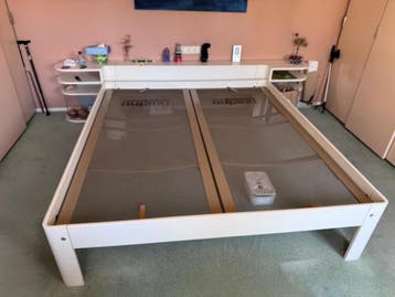 Gratis ophalen wit 2 pers hoog Auping bed met 2 spiralen