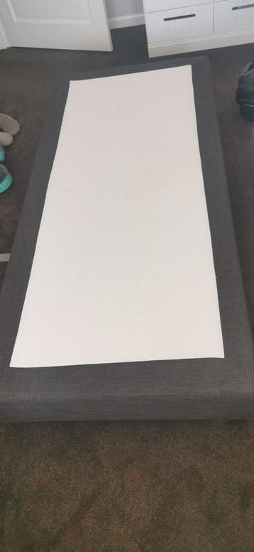 Boxspring 90x200 bruin gemêleerd met zilverkleurige poten