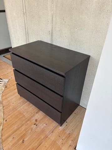 IKEA ladekast - Donkerbruin met 3 laden