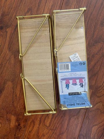 Gouden metalen wandplankje van Action, nieuw