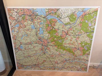 Grote gedetailleerde landkaart van Nederland 165 b x140 h