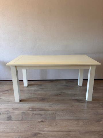 Stevige eettafel, crème wit, 150x75 cm