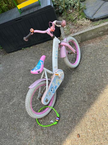 Kinderfiets Frozen - Roze/Wit (16 inch)