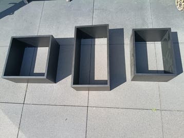 Set van 3 decoratieve kubussen - Zwart