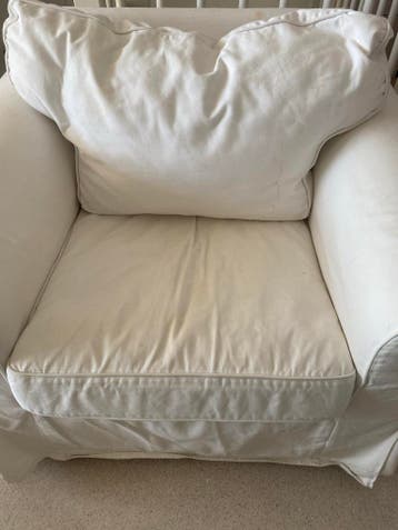 2 Comfortabele witte fauteuils  GRATIS AFHALEN
