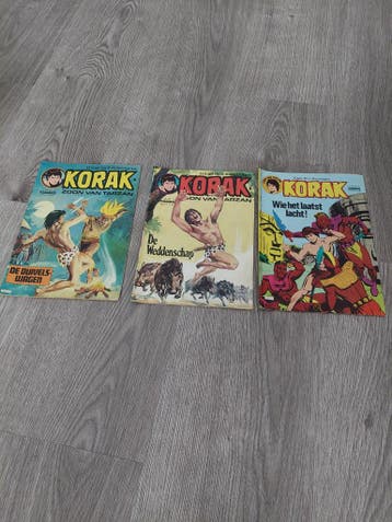 3x vintage KORAK , zoon van Tarzan '75