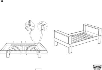 Ikea Vikare uitschuifbed peuter wit