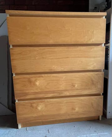 MALM Ladekast met 4 lades, houtfineer