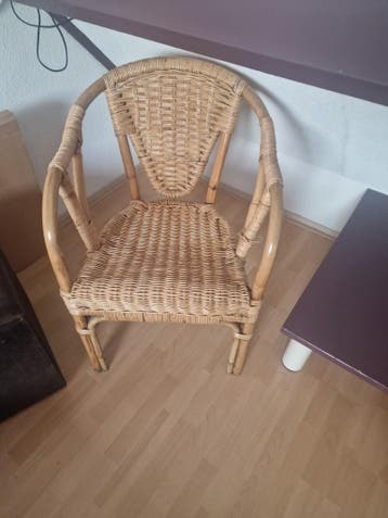 Rotan stoel - Vintage rieten fauteuil