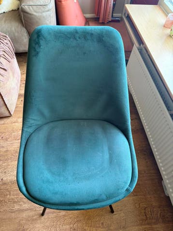 Groene velvet stoel