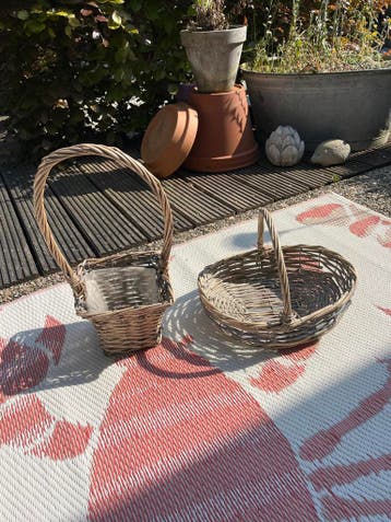Set van 2 rieten manden/schalen - Gebruikt