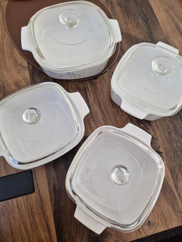 Set van 4 ovenschalen met deksels - GRATIS