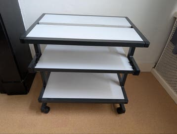 Verrijdbaar rek met 3 planken - Grijs/Zwart