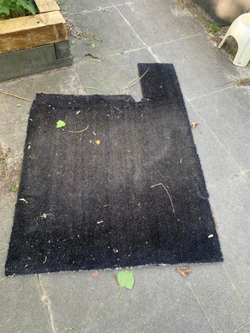 Zwart buitenkleed/cocosmat