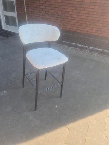 Barkruk met lichtgrijze stof - Comfortabel en stijlvol