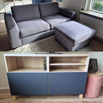 Gratis op te halen, bank met hocker en tv meubel