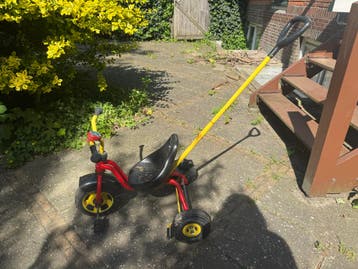 Gratis Puky driewieler met duwstang - Rood/Geel