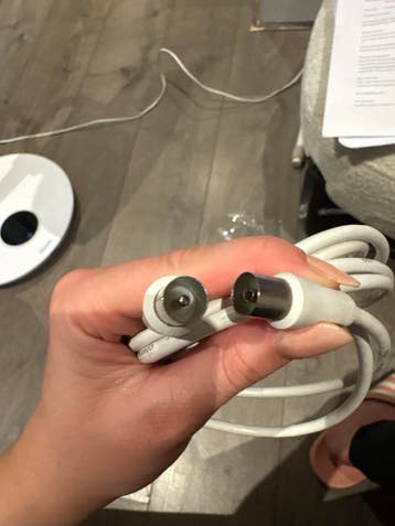 Witte Coaxiale Kabel - Mannelijk naar Vrouwelijk