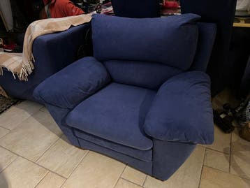 mooie relax fauteuil donkerblauw GRATIS ophalen