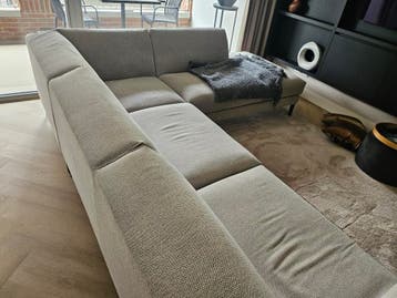 Moderne hoekbank 280x240 cm - beige stof