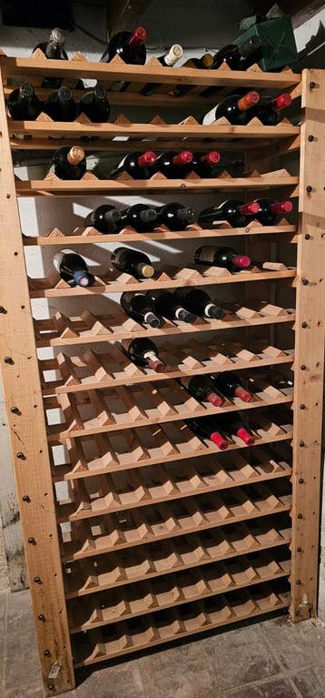 Houten wijnrek - Ruimte voor 100 flessen