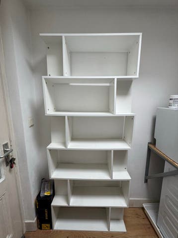 Witte Boekenkast/Opbergrek - 191x80x24 cm