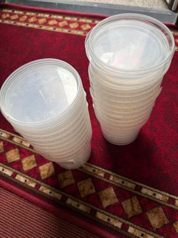 Set van 20 transparante plastic bewaarbakjes met deksel