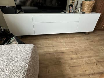 Modern wit tv-meubel met lades en deuren - 210x45x57 cm