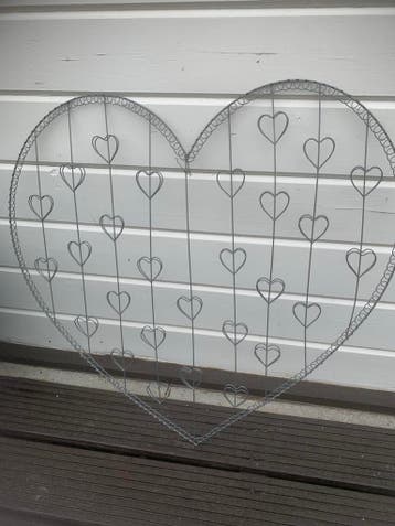 Metalen hart decoratie voor aan de muur