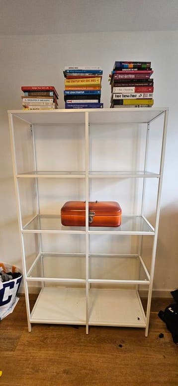 IKEA VITTSJÖ stellingkast wit/glas 100x175 cm
