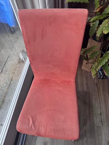 6 Terracotta kleureetkamerstoel met metalen poten