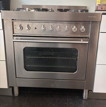 Solitaire RVS gasfornuis met oven - groot en robuust